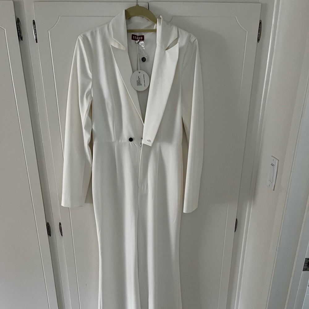 Staud White Jumpsuit Size 6 brand new tags on!